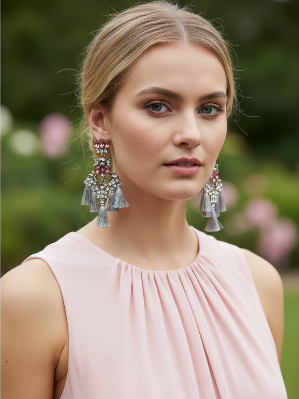 NEW• Sugared + Bronzed Elegant Chandelier Tassel & Crystal Earrings• Last 1❗️